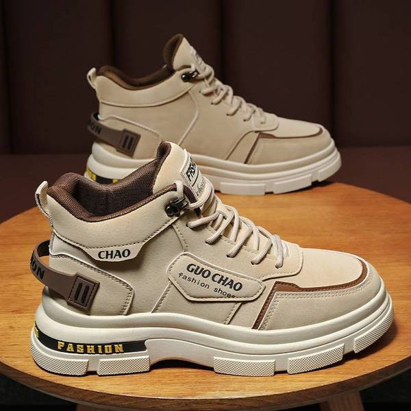 men's winter high top plus velvet warm cotton shoes work boots outdoor mountaineering desert boots