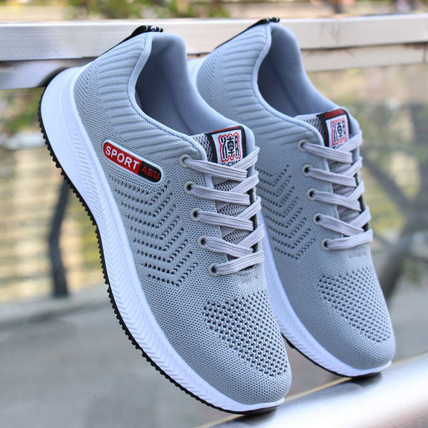 Men's shoes 2025 spring new mesh men's sports shoes casual summer breathable flying woven running shoes trendy shoes